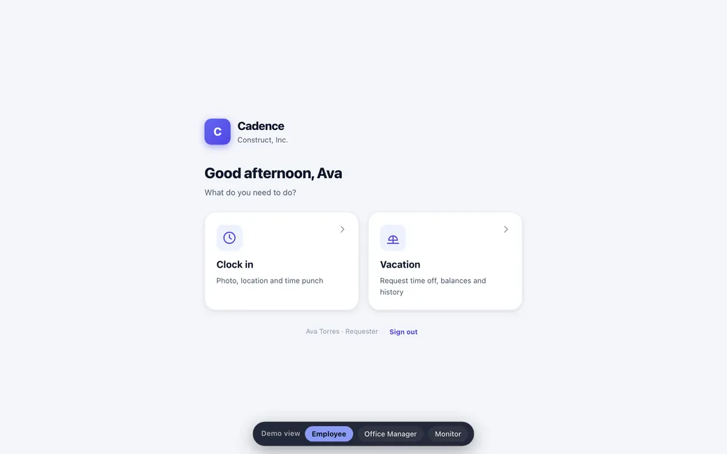 Cadence demo preview