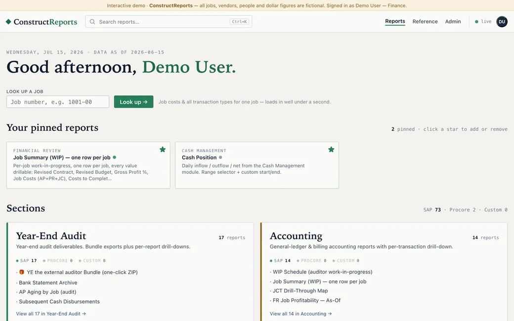Financial demo preview